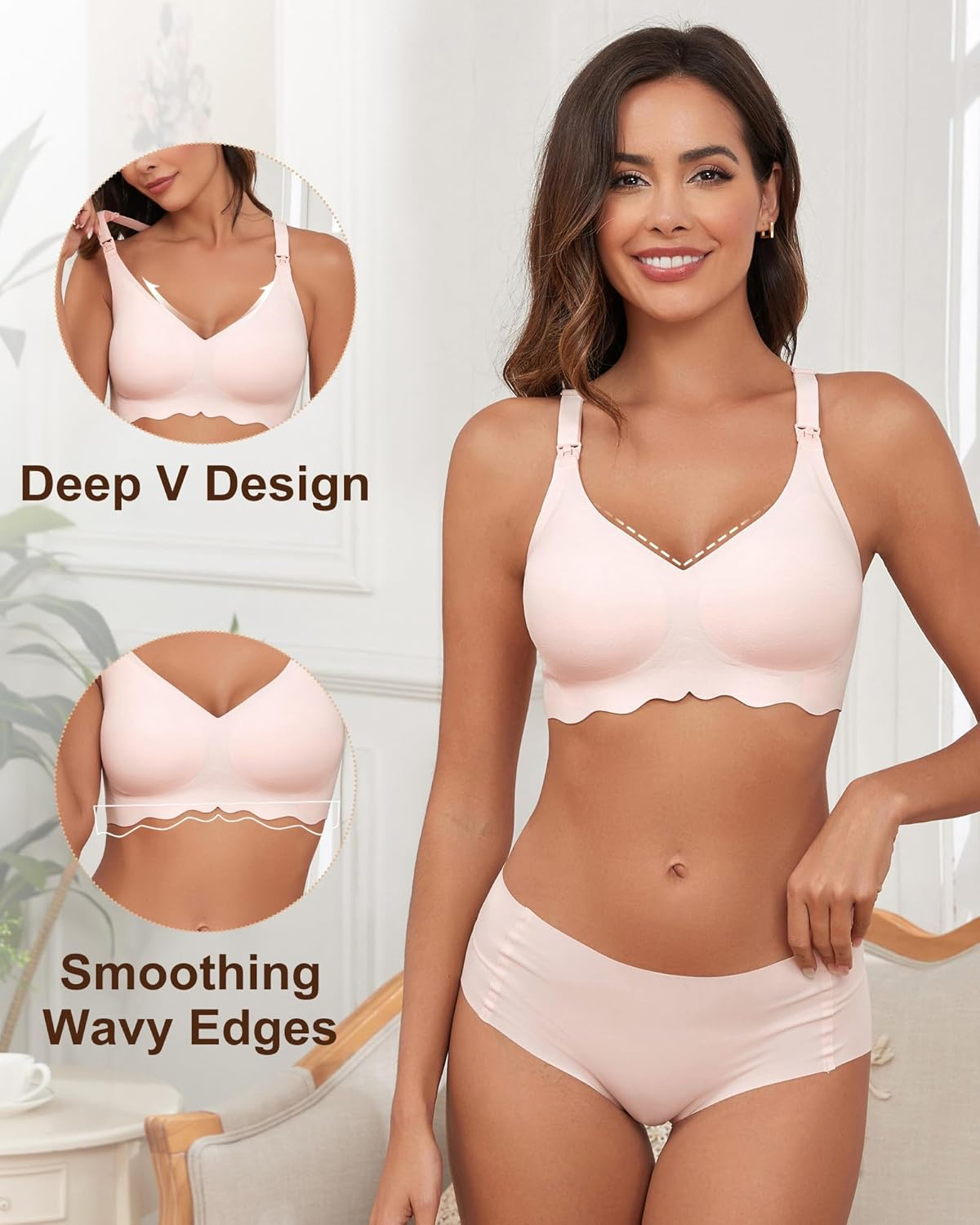 As Fairy Nursing Bras for Breastfeeding Wireless Seamless Maternity Bra Ultra Comfort Pregnancy Sleep Bralette for Women