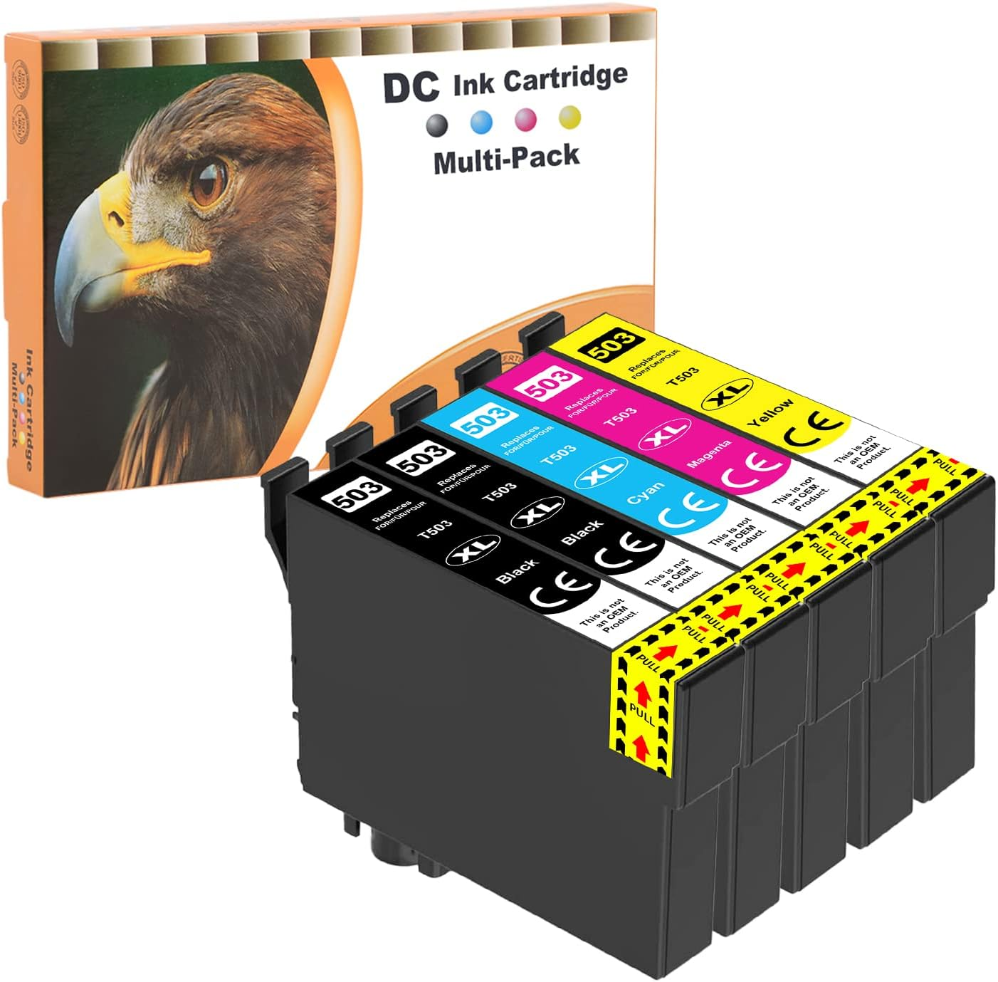 D&C 5 X Printer Cartridges Compatible with Epson 503XL 503 XL for Epson Expression Home XP-5200 XP-5205 XP5200 XP5205, Workforce WF-2960 WF-2965 WF2960DWF -2965 DWF