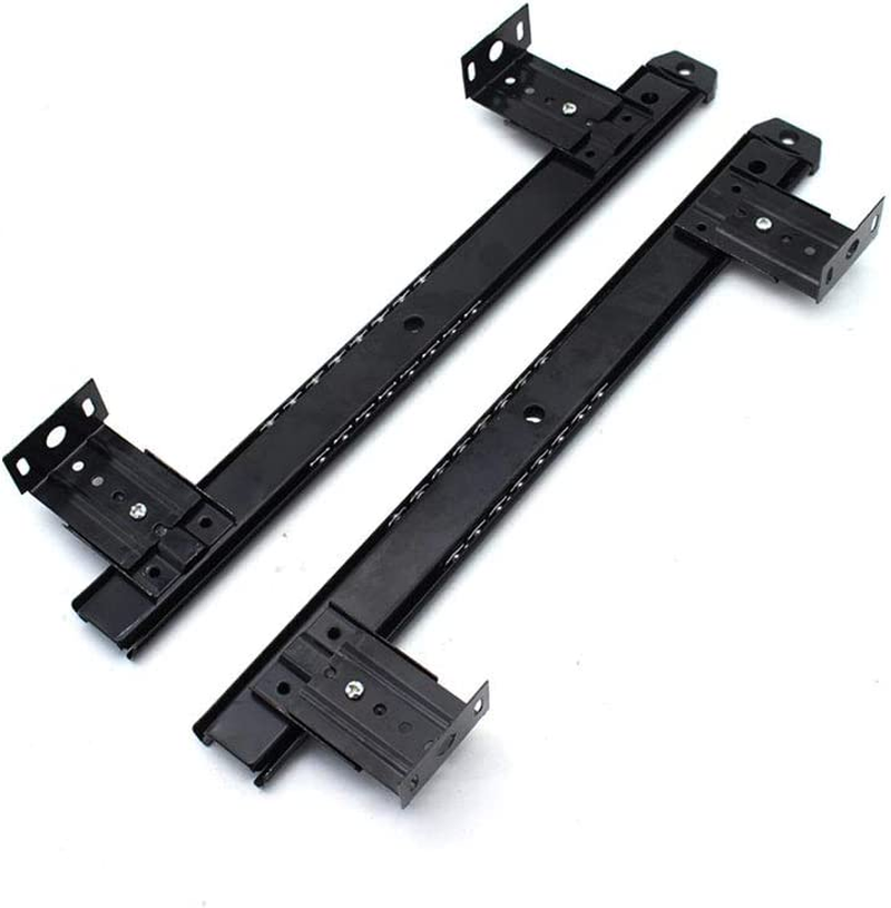 Black Running Rails, Roller Slide Guide for Attaching Keyboard Holders or Drawers for Retrofitting under the Desk