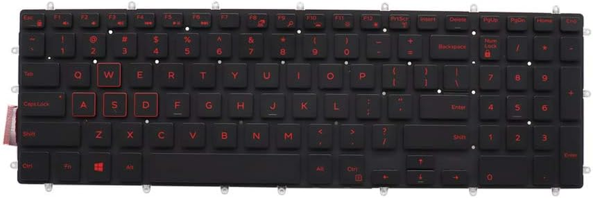Abakoo New Keyboard Replacement for Inspiron 15 Gaming 7566 7567 Inspiron 15-7566 7567 5567 5565 5568 5570 5575 7566 Keyboard US Backlit Red 03R0JR image number 1