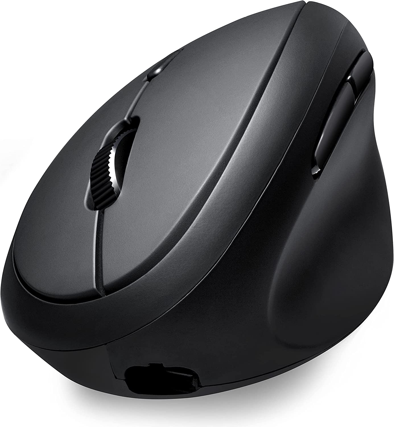 Perixx PERIMICE-819B Bluetooth Portable Vertical Mouse - Wireless 3-In-1 Multi-Device Spec - Silent-Click - Portable Compact Size - Black - Right Handed image number 1