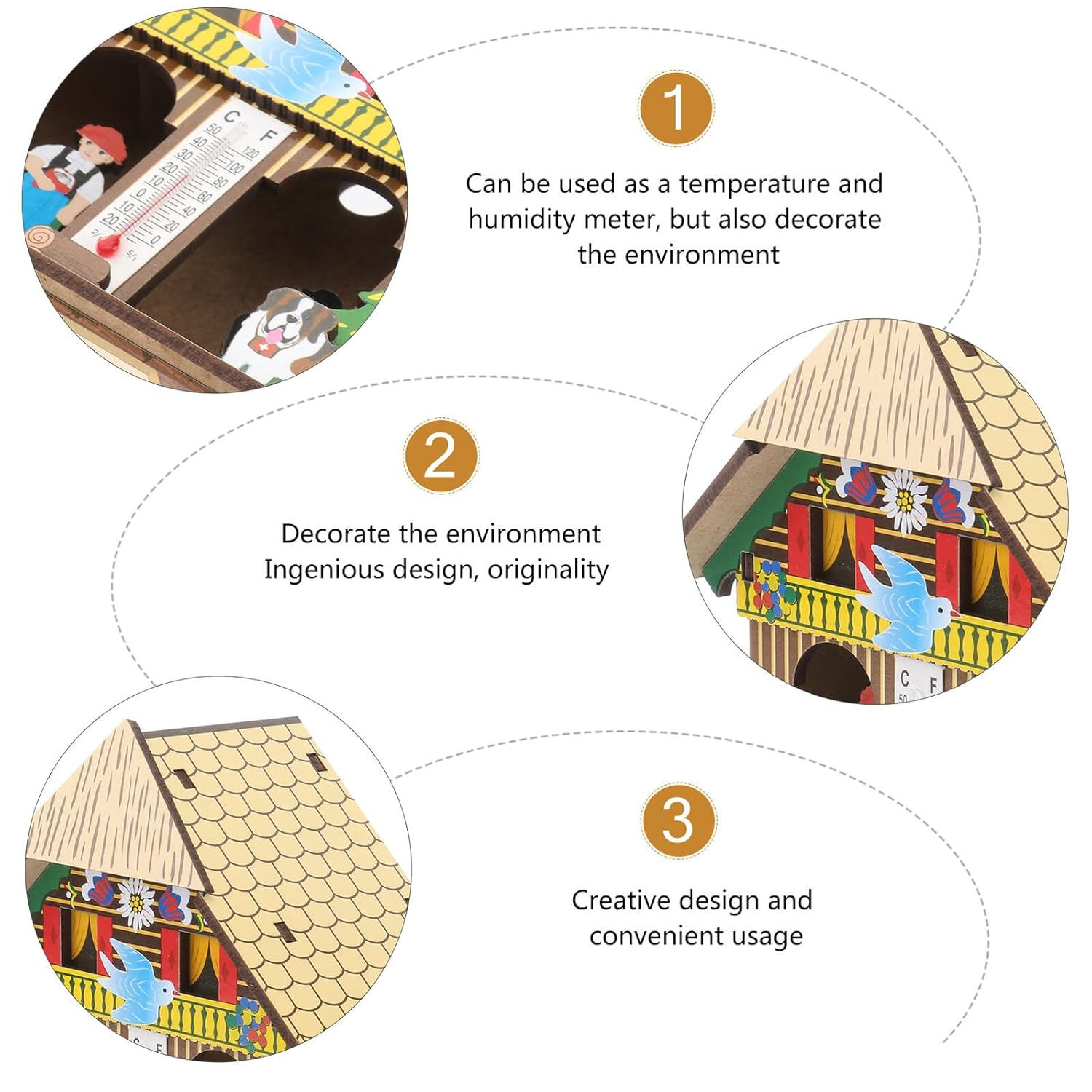 Totority Wall Thermometer Humidity Meter: Vertical Thermometer and Hygrometer - Temperature Humidity Gauge Meter for Indoor Outdoor Patio Garden