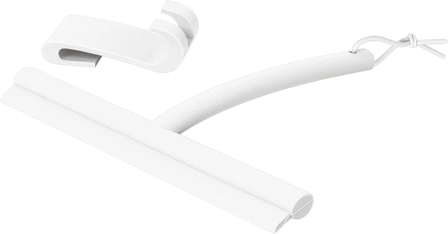 Blomus VIPO Shower Squeegee with Holder, 24 Cm Wide, Silicone Squeegee for Shower, Bathroom, Window Squeegee, Windscreen Squeegee, White image number 1