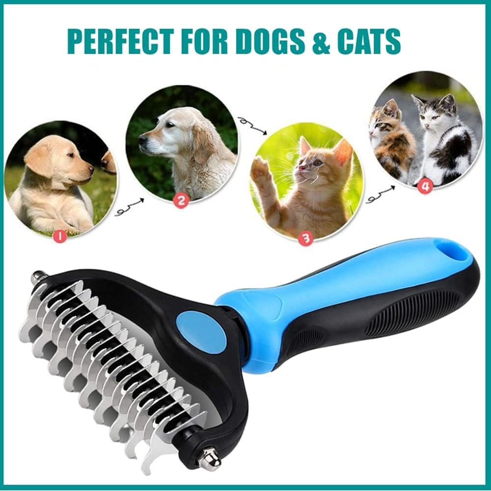 Original Pet Grooming Rake - Double-Sided Deshedding Dematting Tool, Undercoat Rake for Dogs & Cats, Extra-Wide Dog Grooming Brush & Deshedder Comb for Long Hair, Reduces Shedding 95% image number 3