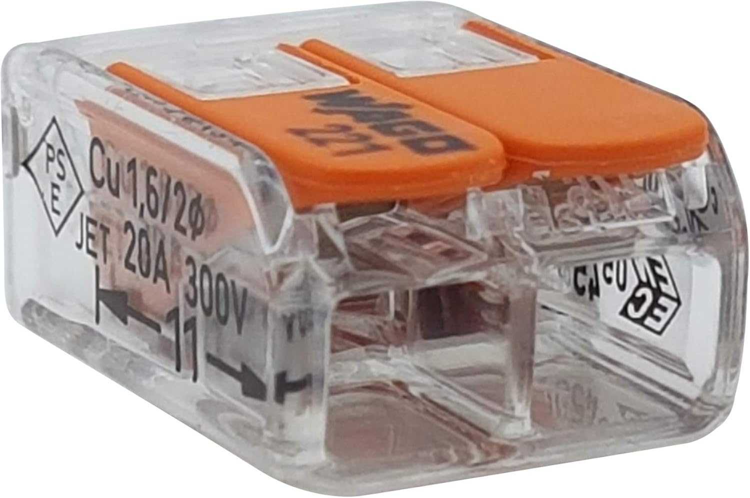 WAGO Set of 50 Wago Connection Terminals 20 X 2 Cores 20 X 3 Cores 10 X 5 Cores with Lever 0.2-4 Mm&sup2; Small Design Transparent image number 4