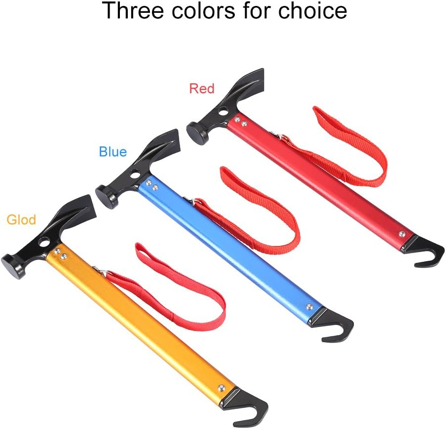 Outdoor Camping Tent Peg Stake Hammer Nail Puller Extractor Multifunctional Tool with Aluminum Handle (Color : Gold) image number 2