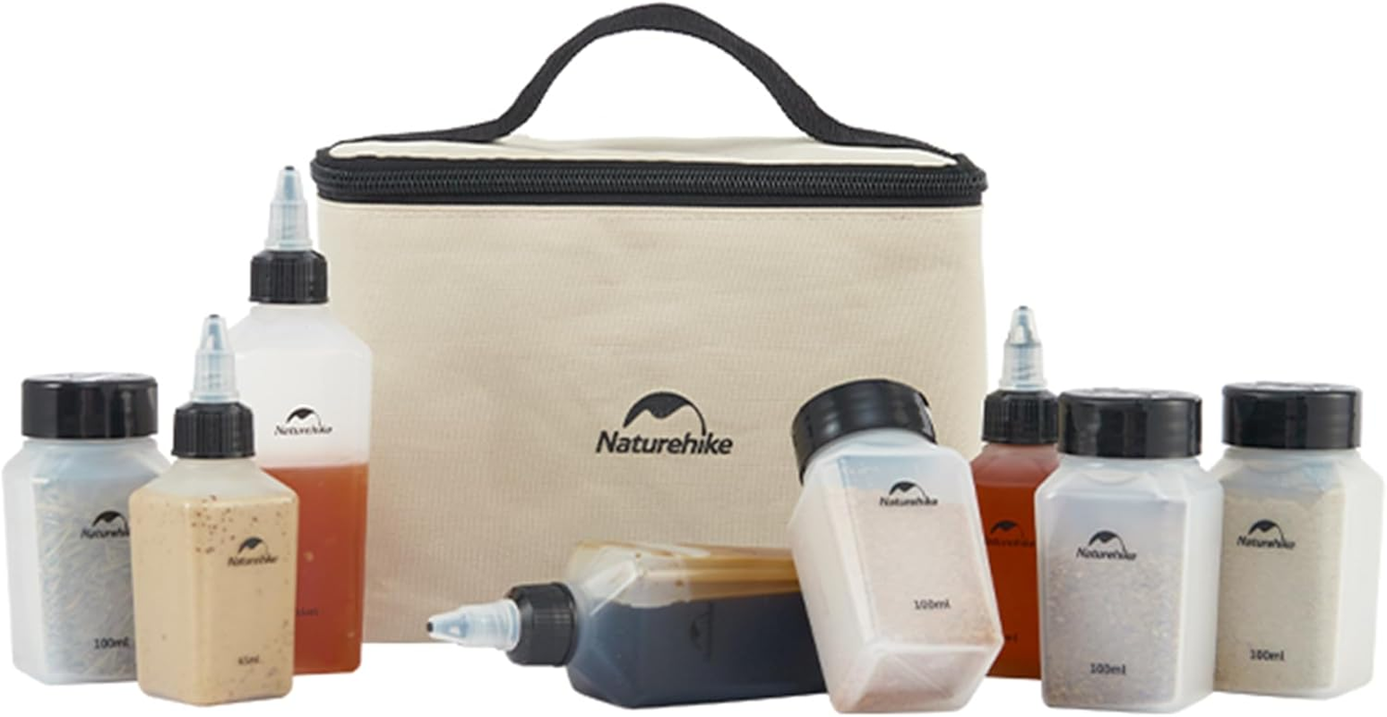 Windhike Naturehike PP 6/8 Pcs-Set Travel Spice Containers, Camping Spice Kit with Separable Storage Bag, Portable Anti-Leakage Design Spice Condiment Dispenser for Picnic BBQ Backpacking Hiking (8) image number 1