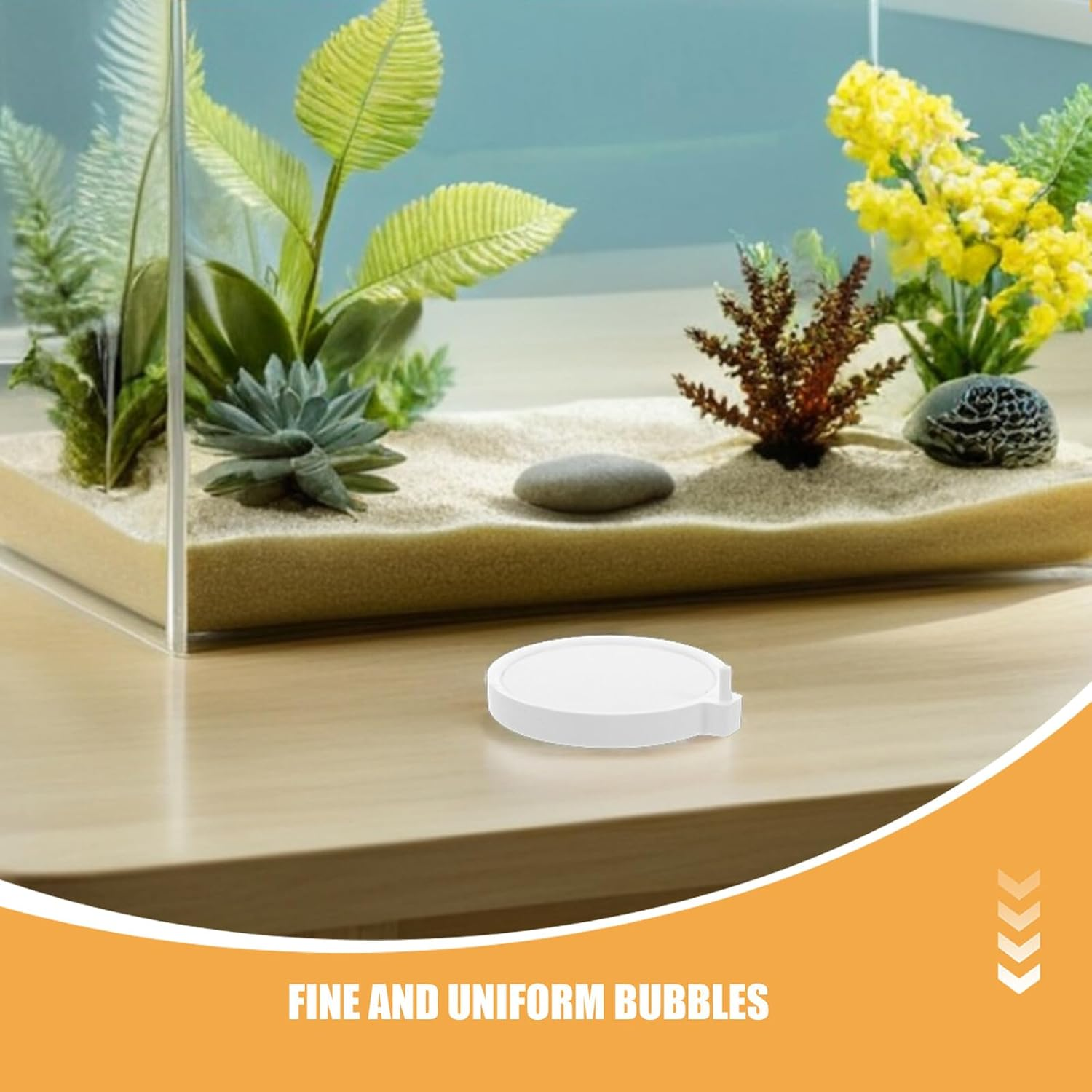 FUTUREORYY 2Pcs Air Stone Aquarium Bubble Diffuser with round Base Bubbler Disc for Fish Tanks Fine Bubble Production Wear-Resistant Material Easy Installation for Aquatic Use image number 3