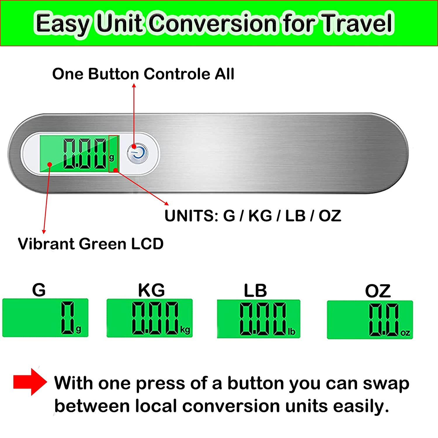 Luggage Scale Digital Hanging Scale, High Precision Heavy Duty Weight Backlight Scale, Ultra Portable Scale,Max 110Lb/50Kg Suitcase Scale for Household, Travel, Outdoor and Gifts