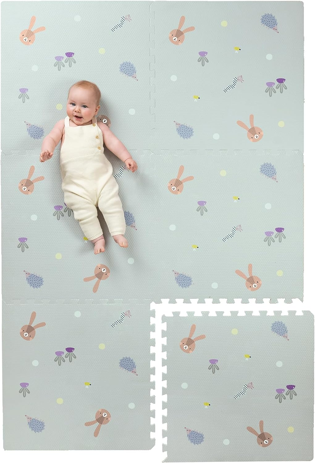 Taf Toys Soft Puzzle Mat - Play Pen Tummy Time and Crawling Mat for Baby with Interlocking Floor Tiles, 180X120 Cm Puzzle Floor for Infants and Toddlers (X-Large) image number 4