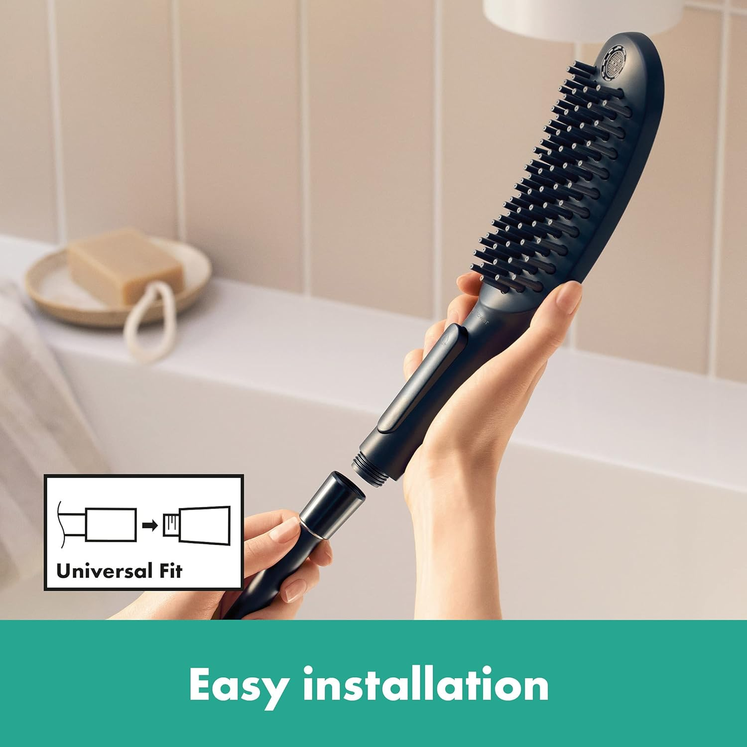 Hansgrohe Dogshower Dog Shower, Water Saving Shower with 3 Jet Types for Grooming Dogs and Puppies with Petting Knobs, Matte Black - Matte Black image number 4