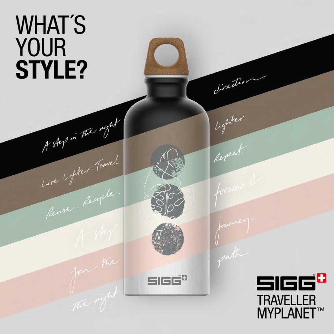 SIGG - Aluminium Water Bottle - Traveller Myplanet Lighter - Climate Neutral Certified - Suitable for Carbonated Beverages - Leakproof - Lightweight - BPA Free - Lighter - 0.6 L image number 5