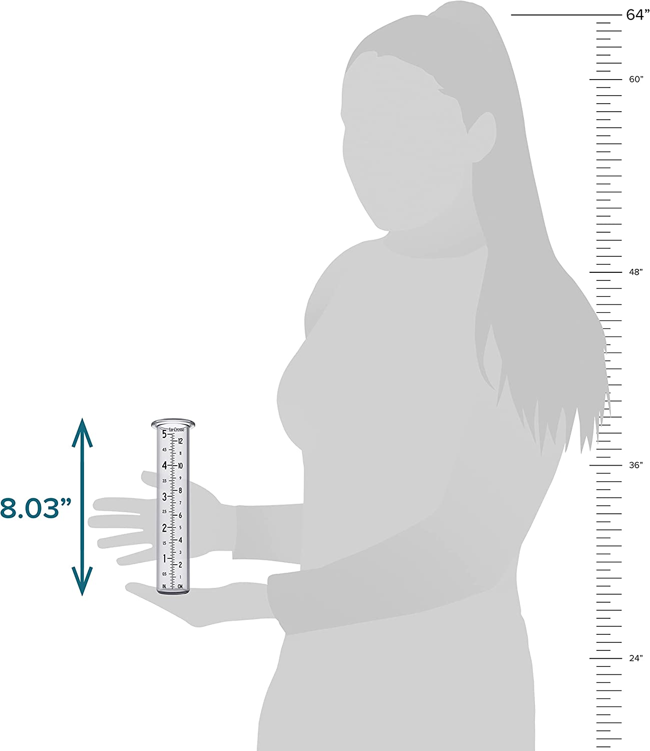 La Crosse Technology 704-1522 Rain Gauge Replacement Glass Tube, Clear image number 1