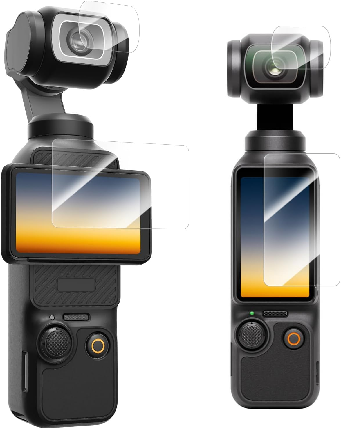 TELESIN Lens Screen Protector for DJI Osmo Pocket 3 [2+2Pack], 2-Pack Tempered Glass Screen Protector + 2 Lens Guards | Tempered Glass Film Accessories 9H Hardness Anti-Scratch, 99% Transparency image number 4