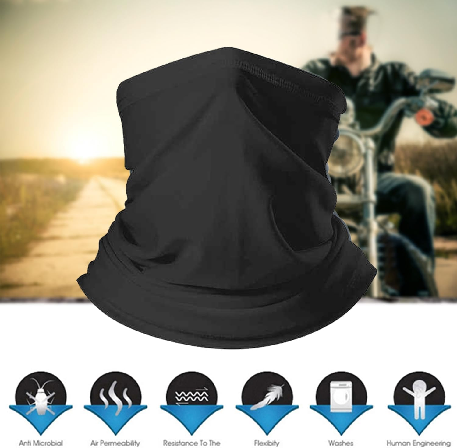 UV Protection Cycling Scarf Half Face Mask Balaclava Motorcycle Neck Cover image number 2