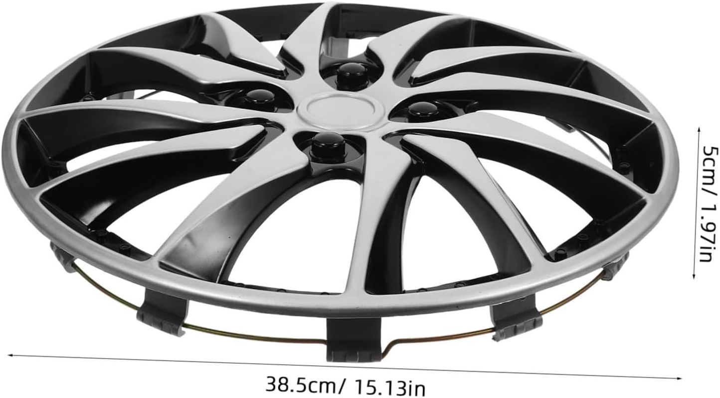 SOPOTUTU 14-Inch Silver Black Hubcap Wheel Cover for Car Hub Steel Rim Hub Case Compatible with Truck and Auto Replacement Wheel Caps for Vehicle image number 1
