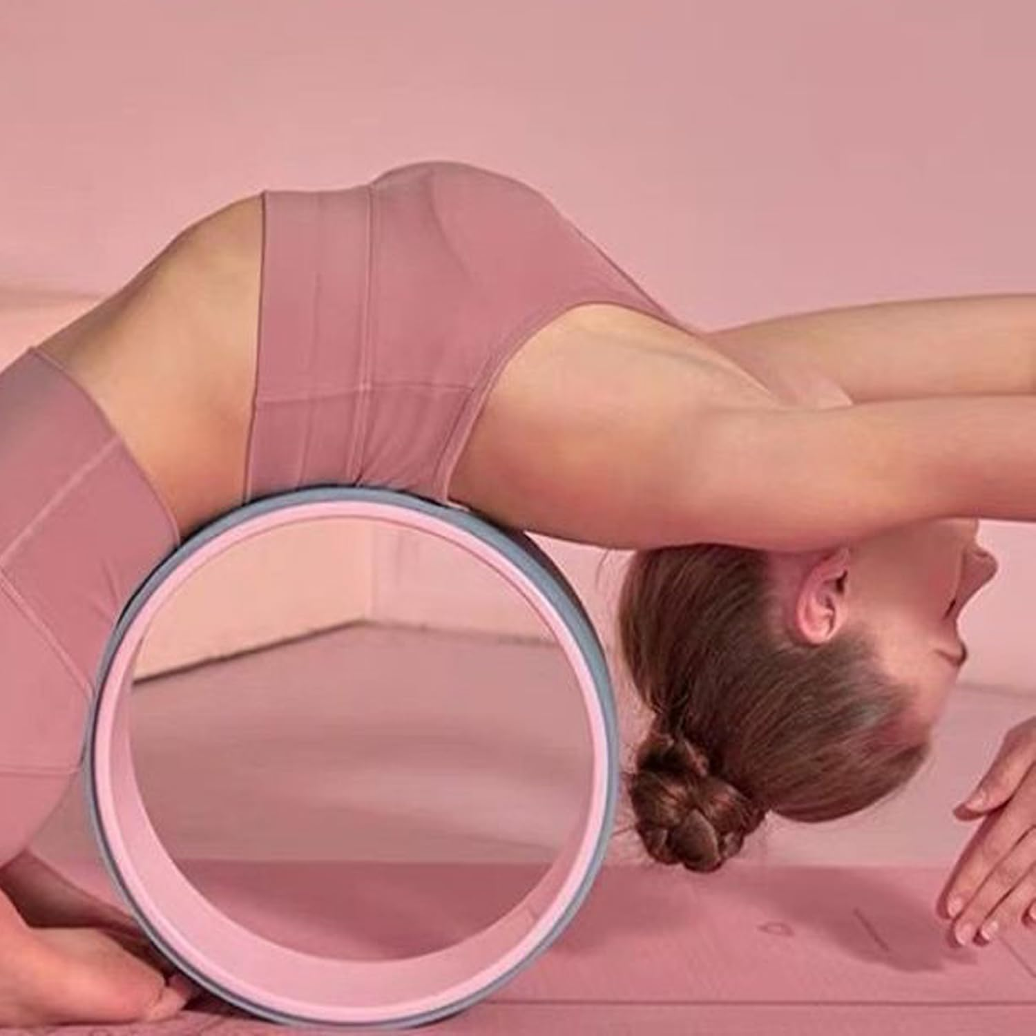 Yoga Wheel Back Stretcher, Fitness Yoga Wheel for Stretching, Yoga Prop Wheel, Comfortable Support for Yoga Poses, Body Sport Yoga Back Roller for Relieve Back Pain, Exercise Yoga Backbend Wheel