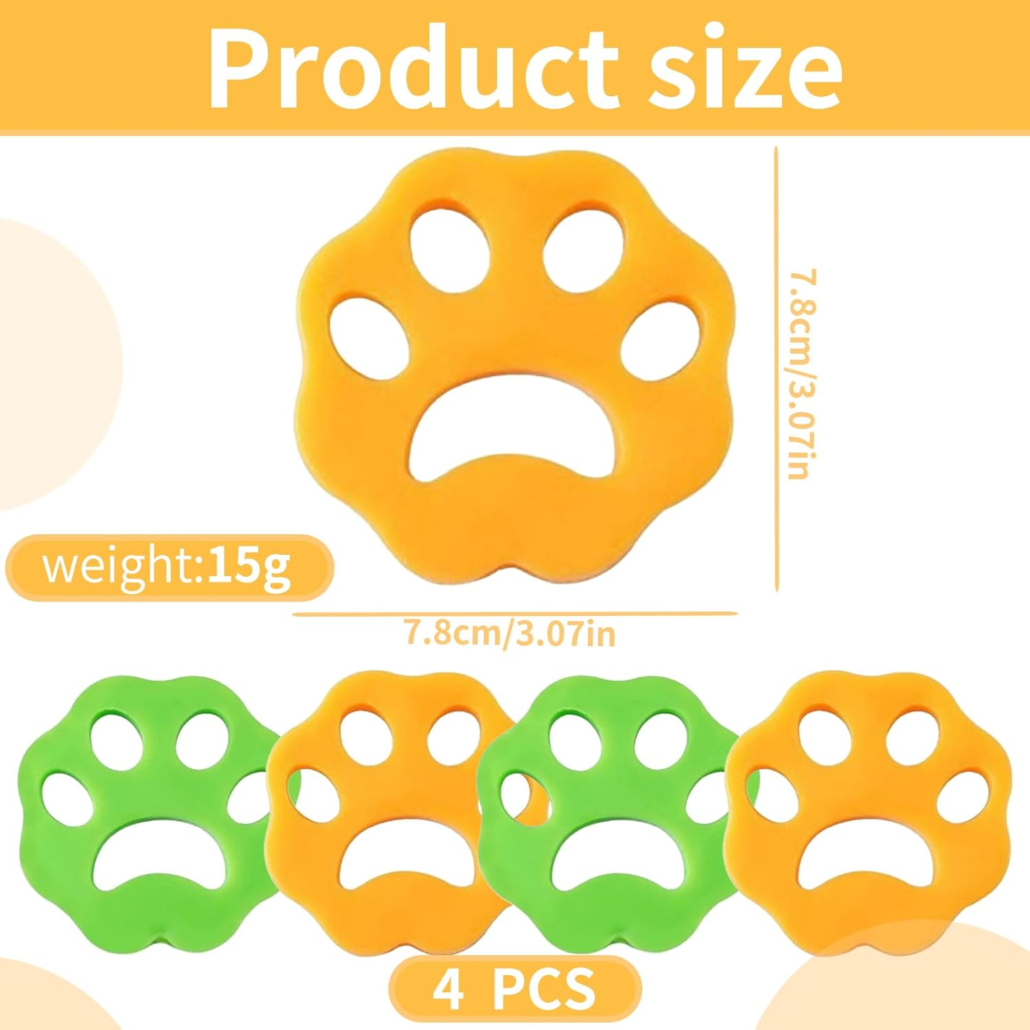 Pack of 4 Pet Hair Remover, Washing Machine, Cat Hair Remover, Washing Machine Hair Catcher, Pet Hair Removal, for Removing Fur in Washing Machine image number 2