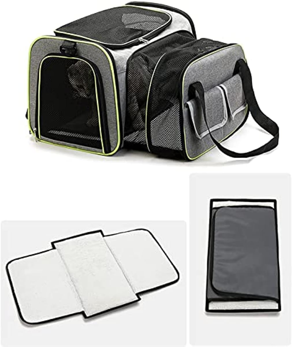 Large 2 Sides Expandable Pet Carrier, Airline Approved Soft-Sided Dog Cat Travel Carrier Bag with Removable Fleece Pad for Cats, Puppy and Small Animals image number 6