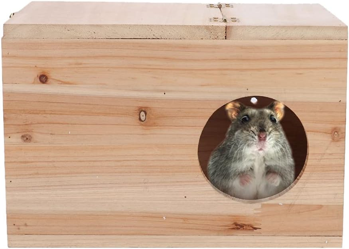 Large Bird Breeding Box, Natural Safety Wood Pets Animal Chinchilla Squirrel Mating Breeding Box Nesting House Cage