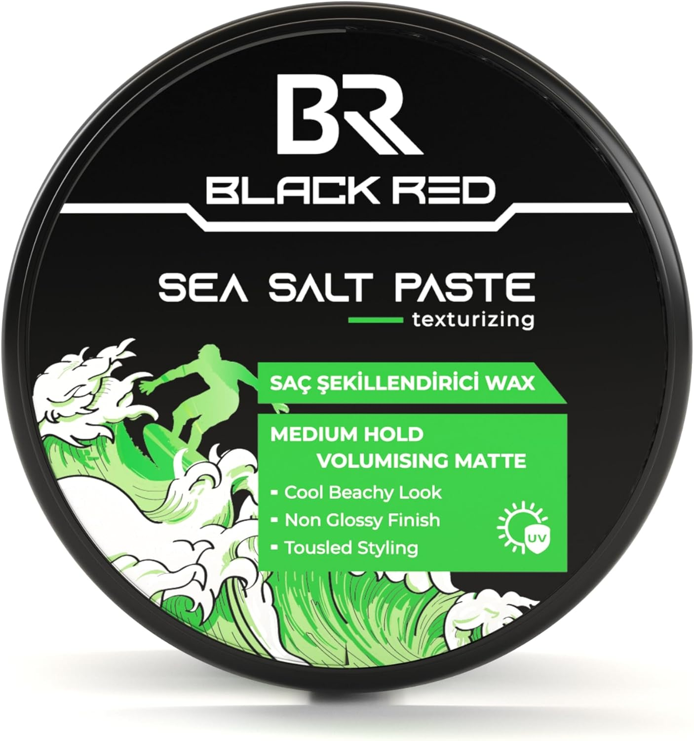 Black Red Sea Salt Paste | Medium Hold with Beachy Texture, Matte Finish, and Natural Volume (120Ml)