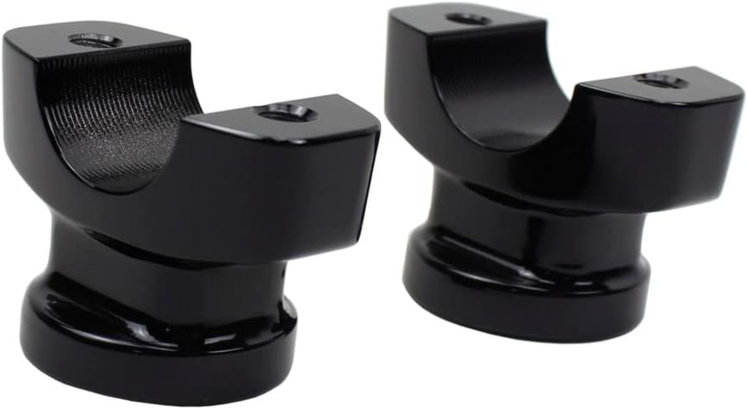 POWER JAMES Black Low Profile Straight Handlebar Risers 1 1/4 Inch for Harley Davidson Breakout FXBR/S FXSB 2013-2023 with 1.25" Clamping Area image number 4