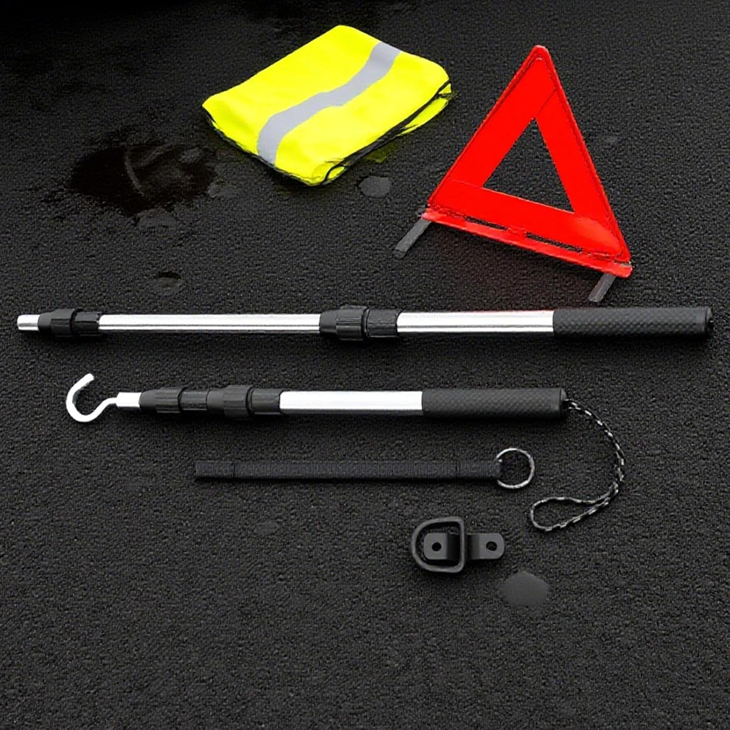 Attic Hook and Pull - Attic Pull down System Telescopic Handle - Adjustable Heavy Duty Ladders Release Tool for Canopy Cargo Garage Window Awning Curtains