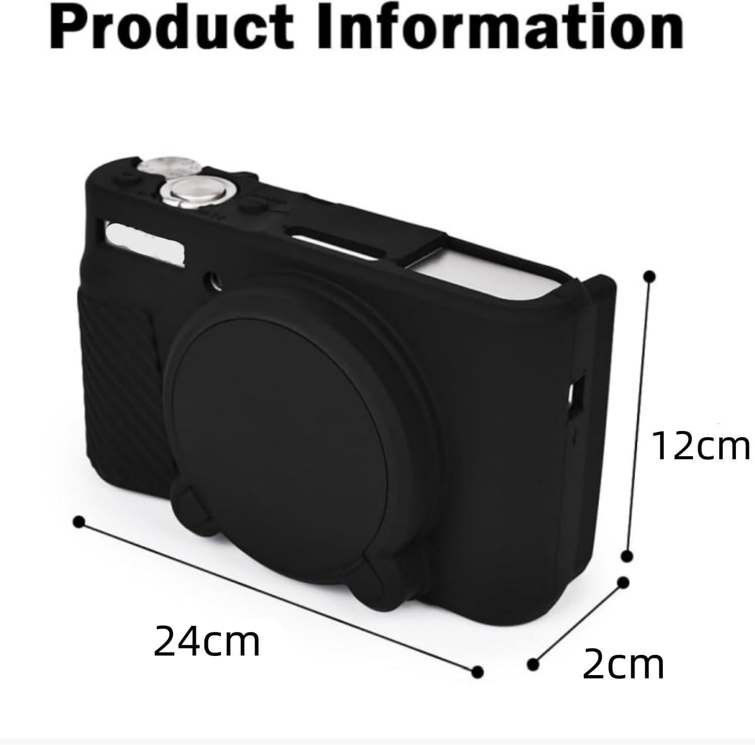 Camera Case for Canon SX730 SX740 Camera Case,Soft Silicone Protective Bag Removable Lens Cover,Anti-Scratch Slim Fit Lightweight Protective Case (Black)