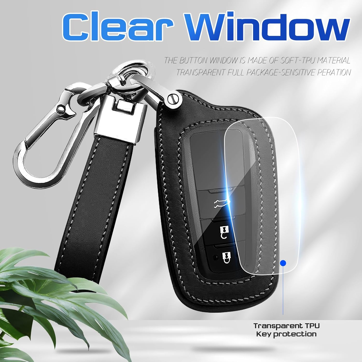 Powerful for Toyota Key Fob Cover Car Key Fob Protector Key Holder Case with Keychain Leather Lanyard 2/3 Buttons for Camry RAV4 Highlander Avalon C-HR Prius Corolla GT86 image number 6