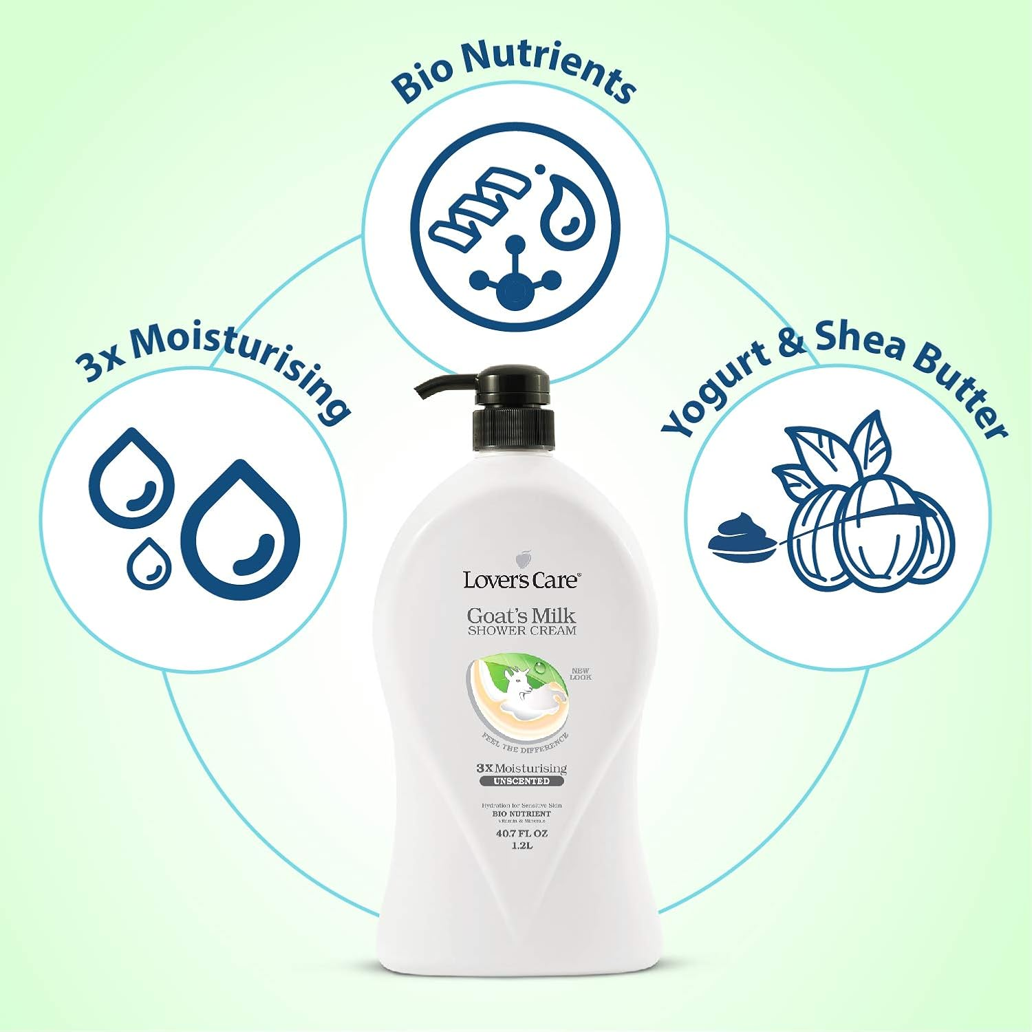 Lover'S Care Goat'S Milk Shower Cream, Unscented, 1.2 L image number 2