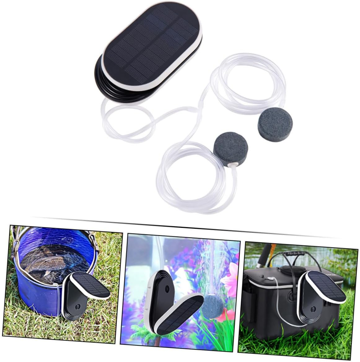 TEHAUX Solar Oxygen Aerator Pump for Outdoor Ponds and Hydroponics Portable Quiet Oxygen Increase Tool Hour for Fish Tanks and Aquatic Plant Aeration Housewarming Birthday image number 2
