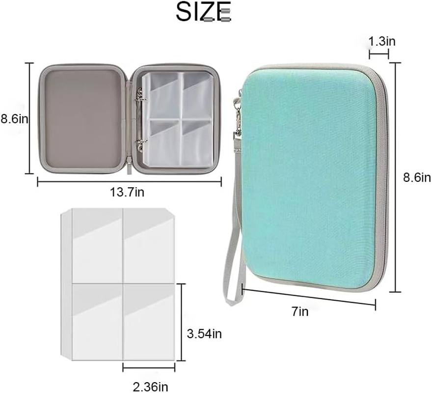 80 Pockets Yoto Card Holder, Compatible with Yoto Card, 4-Pocket Card Storage Binder, Yoto Accessories 3-5, Mini Travel Case (Blue) - Pink image number 3