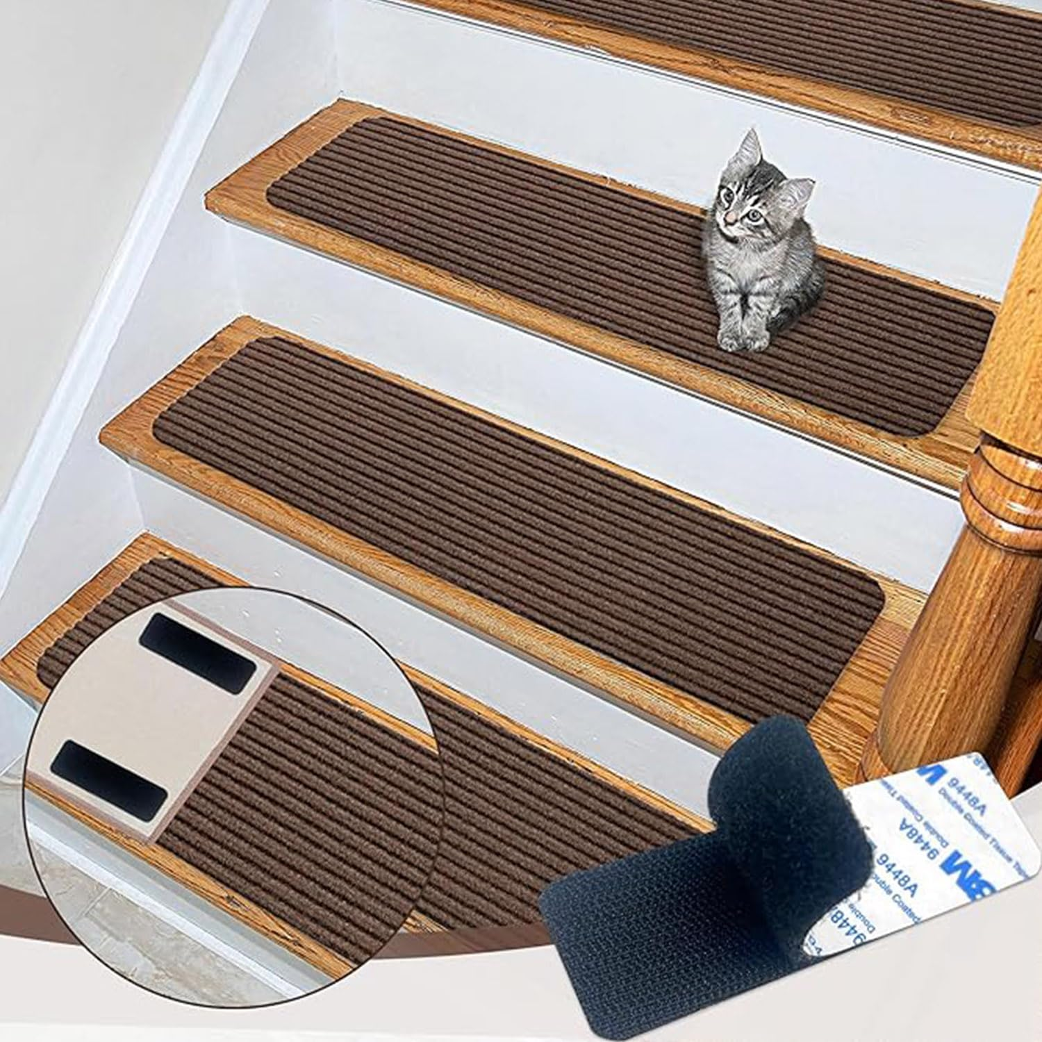 Roczential 16 Set Velcro Tape (7.5 X 2.5 Cm), Velcro Dots with Adhesive Heavy Duty, Velcro Strips for Couch Cushions, Carpet, Pedal Board (Black) image number 4