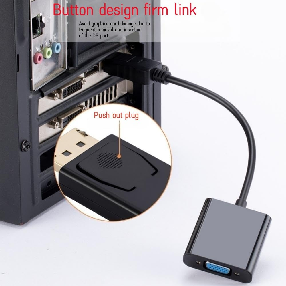 Displayport to VGA Adapter Display Monitor Converter Cable Adapter for Computer PC Desktop Laptop Projector image number 4