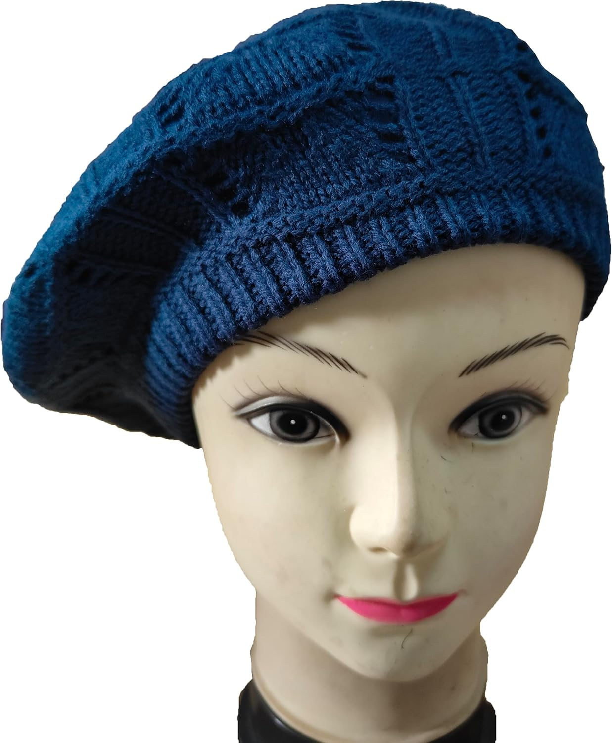 Hysunland Women'S Satin Lined Knitted Beret Ladies Winter Autumn Warm and Soft Beanie Hat Solid Color image number 4