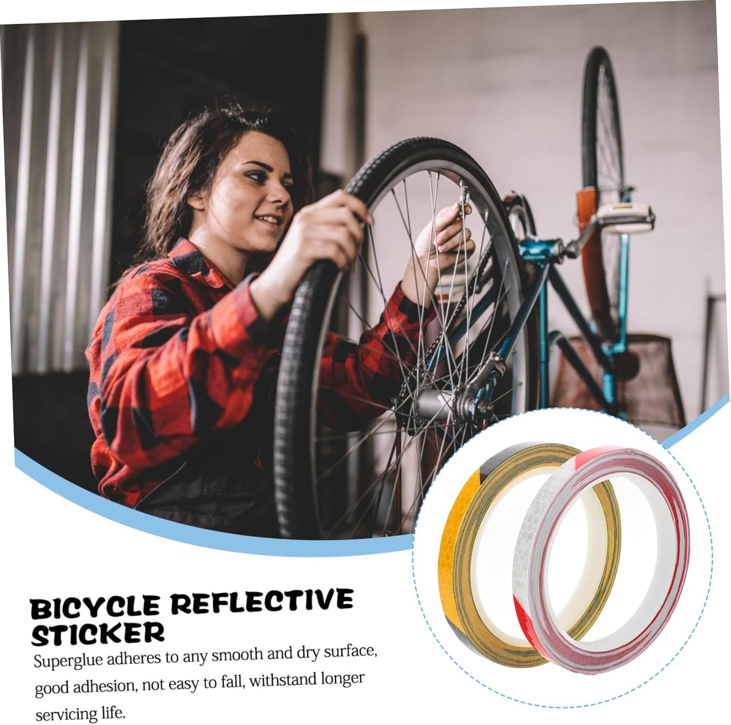 Toyvian 2 Rolls Motorcycle Reflective Tape Adhesive Warning Strips with High Visibility Glossy Finish for Bikes Electric Bikes Motorcycles Easy to Install Decorative Safety Stickers