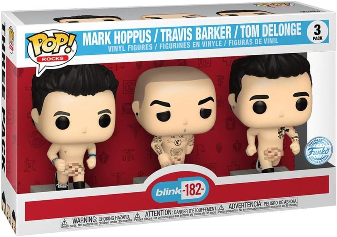 Funko Pop! Blink 182 Mark Hoppus, Travis Barker and Tom Delonge Vinyl Figure 3-Pieces