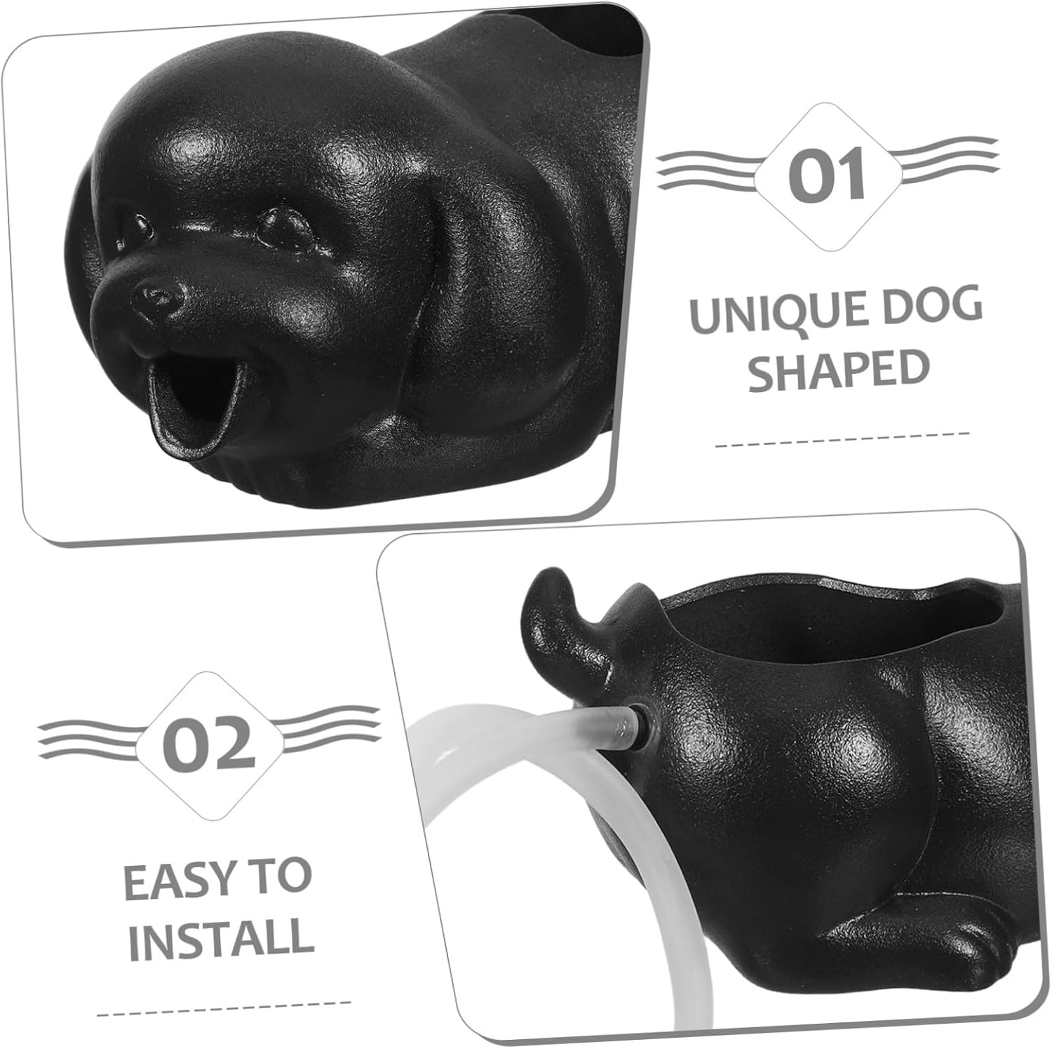 Toddmomy Ceramic Dog Waterfall Jar Fountain for Fish Tank and Garden Circulating Water Feature with Plant-Friendly Design Ceramic Puppy Statue for Indoor Outdoor Decor image number 2