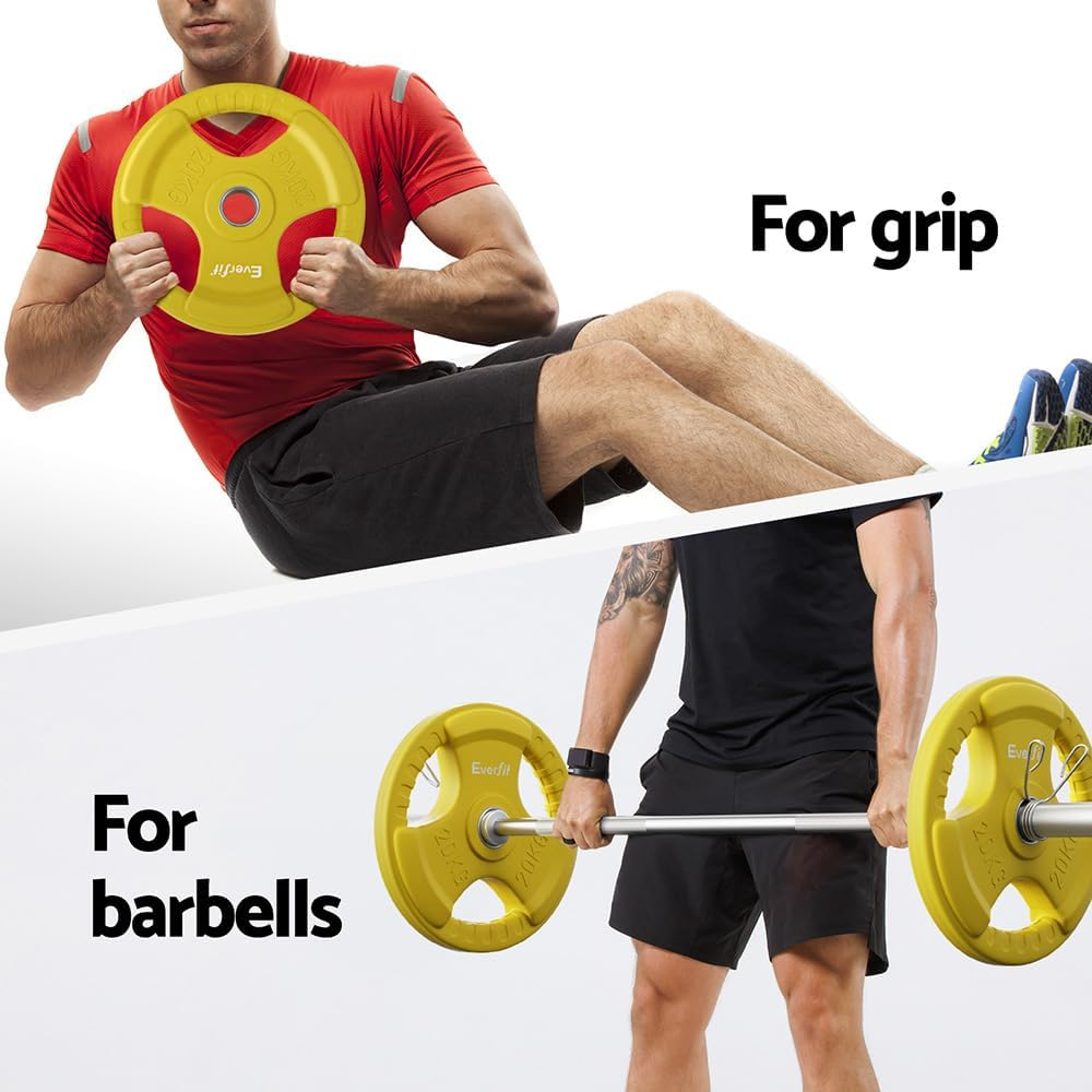 Everfit Weight Plates Olympic 20Kg Dumbbell Barbell Plate Weight Lifting Home image number 4