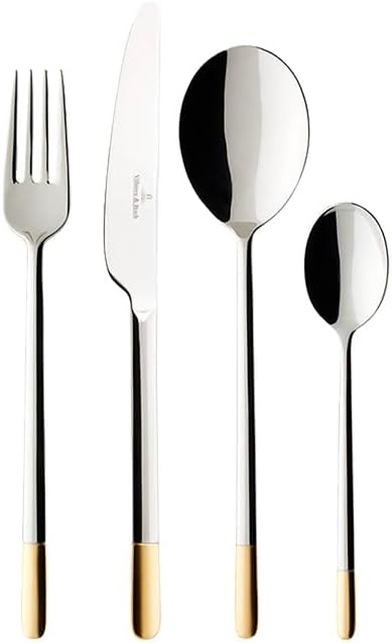 Villeroy & Boch, Ella, Cutlery Set for 6 People, 24 Pieces, Stainless Steel, Partially Gold Plated, Dishwasher Safe image number 3