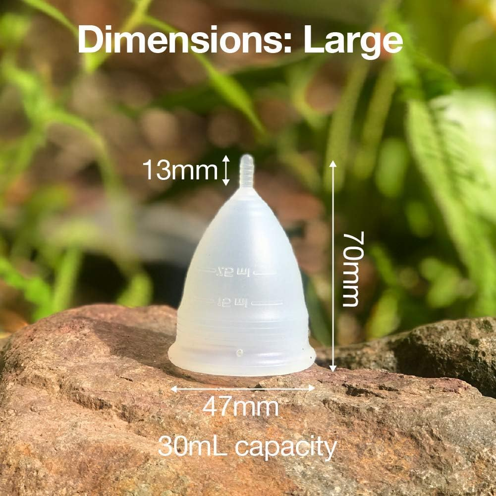 Cozio Menstrual Cup (Aussie Owned) - Soft and Flexible Moon Cup - Comfortable Fit - Wear for 12 Hours - BPA & Latex Free - Size: Large