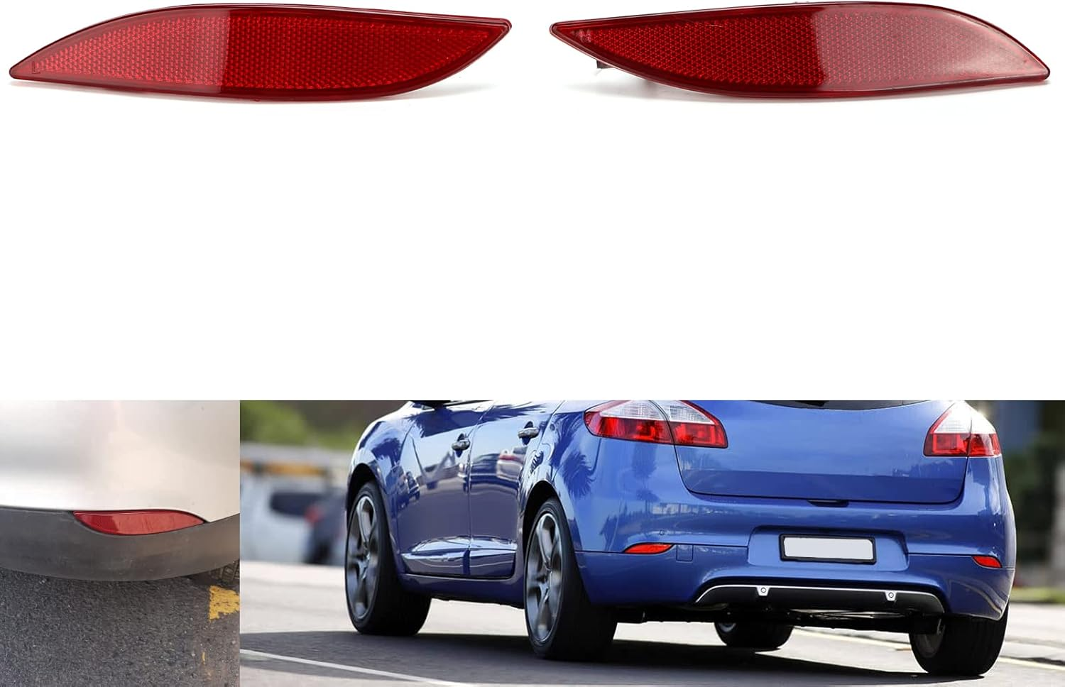 Pair Rear Bumper Reflectors for III Hatchback 2008-2016, Easy Installation, ABS Material, Enhanced Visibility