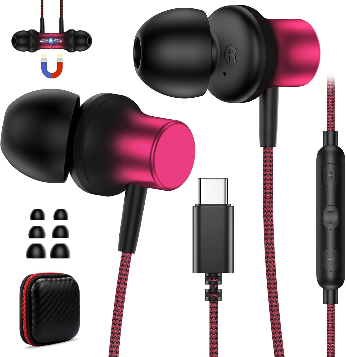 In-Ear Headphones with Wired USB C Headphones for Samsung Galaxy S25 Ultra S24 S23 A56 A16 with Microphone and Volume Control Hi-Fi Stereo Type C Earphones for Iphone 16 Pro Max 15 plus 16E Ipad Pro image number 6