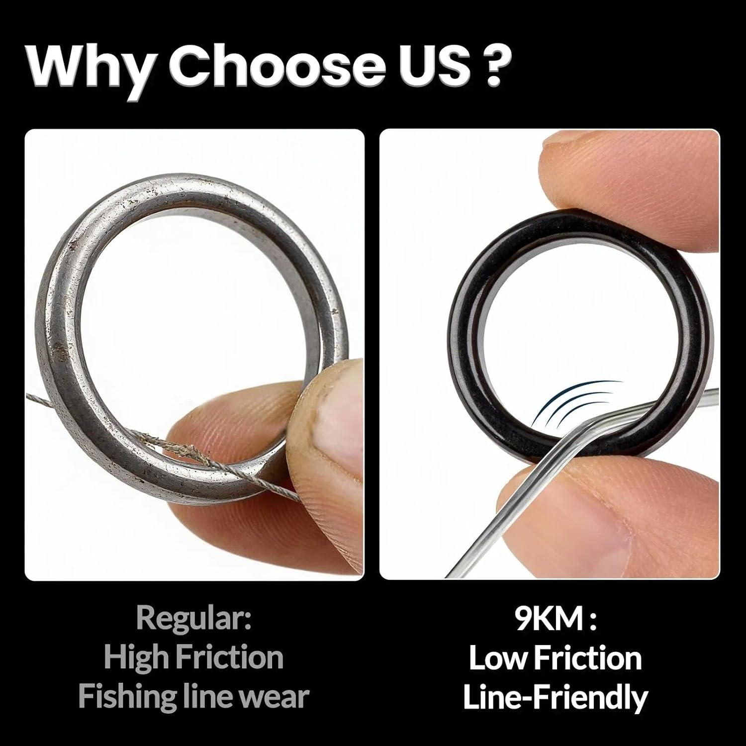 9KM DWLIFE Fishing Rod Repair Ceramic Guide Ring Replacement Kit 14 Sizes 0.13In to 1.86In image number 3