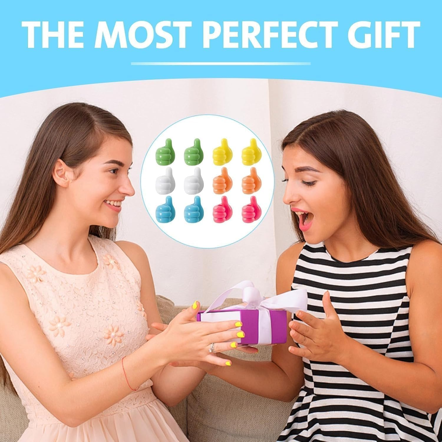 20Pcs Thumb Cable Clips - Colourful Cord Organisers for Desk & Wall, Adhesive Cable Management Hooks for Office/Kitchen/Bathroom (Random Colours, 2.5Cm) image number 6