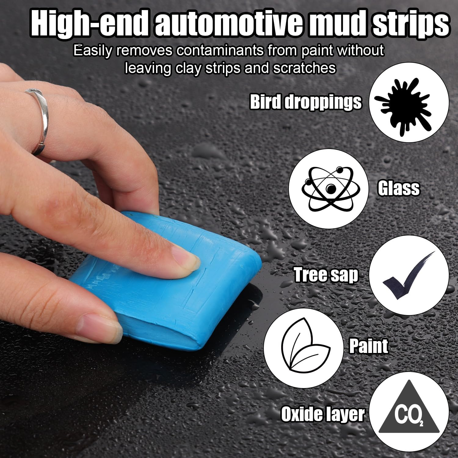 10Pcs Detailing Clay Bar, Blue Vehicle Clay Bar Auto Detailing Clay Magic Clay Bars Kit Auto Wash Bar with Washing and Adsorption Capacity for Glass Cleaning Car Detailing Clean Car Wash image number 3