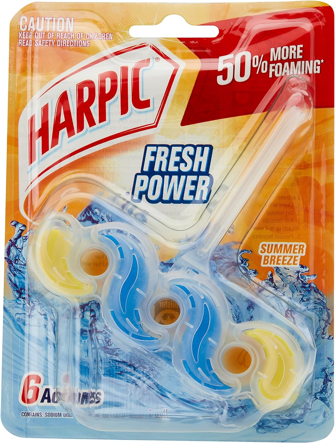 Harpic Toilet Cage Air Freshener, Summer Breeze, 12Cm X 4Cm X 17Cm