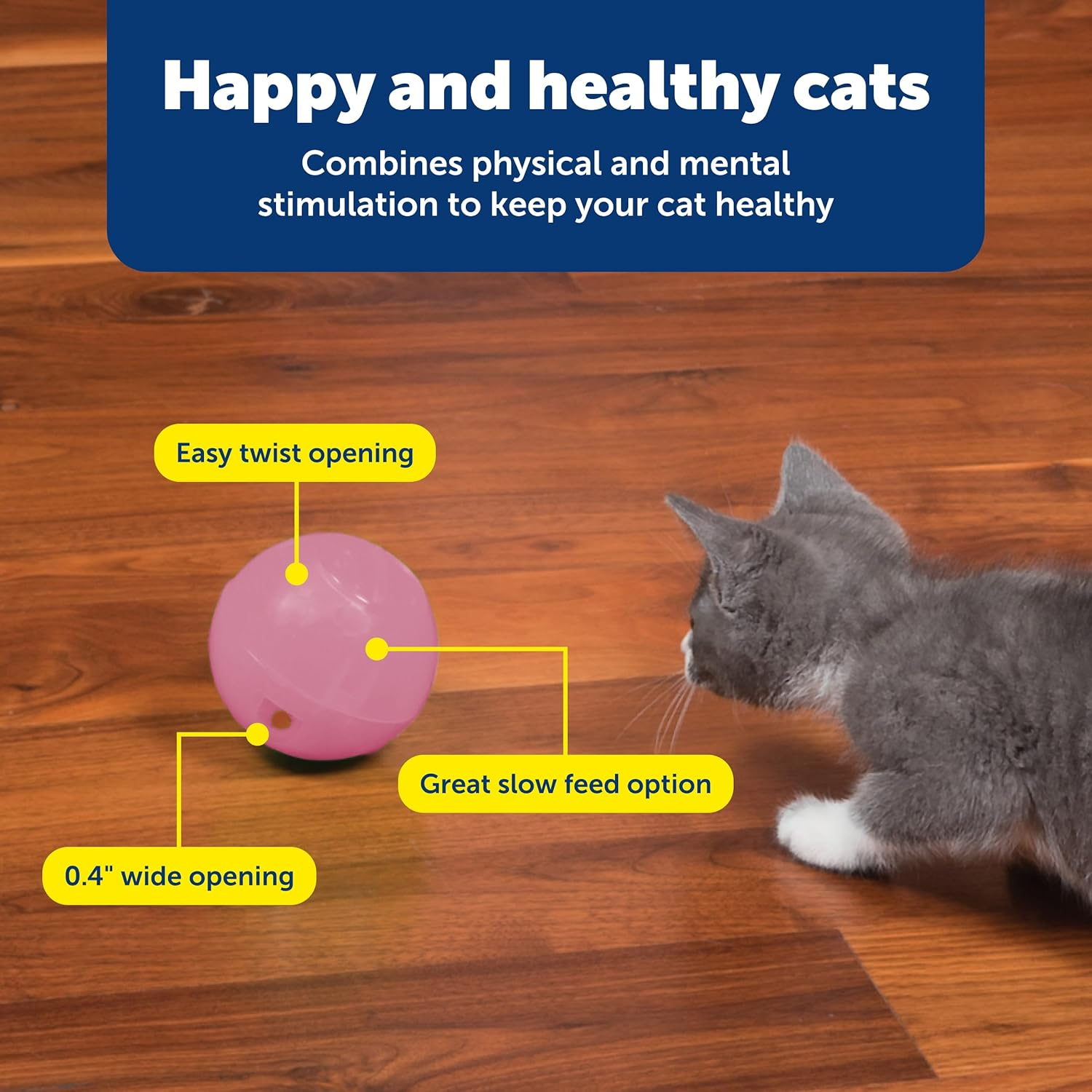 Petsafe Slimcat Meal-Dispensing Cat Toy, Great for Food or Treats, All Breed Sizes Pink - Green image number 7