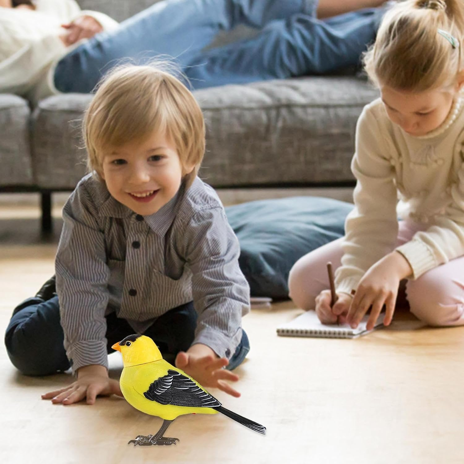 Electric Singing and Chirping Bird Toy, Motion and Sound Activated, Simulation Birds Making Sounds Interactive Toys Tree Ornaments, Pet Supplies Garden Decorations for Kids Toys - Abd03 image number 6