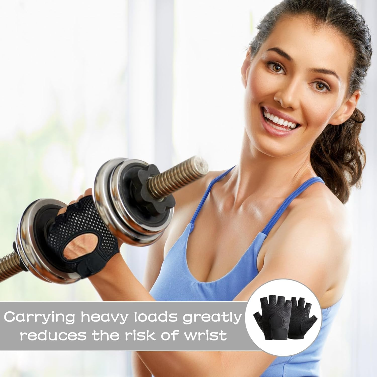 Gym Gloves Women Weight Lifting Gloves Women Workout Gloves Women Weightlifting Gloves for Women for Weightlifting Cycling Strength Training Fitness (Black) image number 4